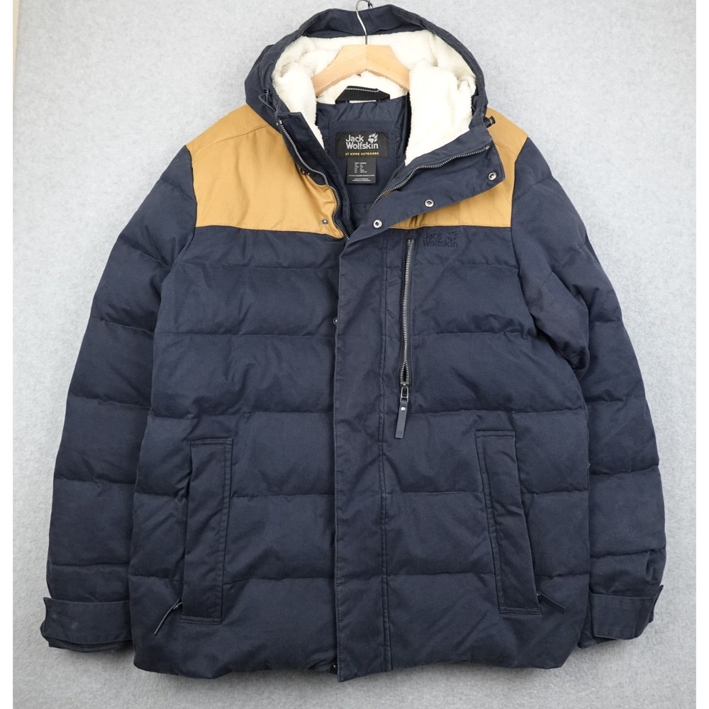 Jack Wolfskin Lakota 550 Down Puffer Jacket Men's XL Navy Blue Coat Heavyweight
